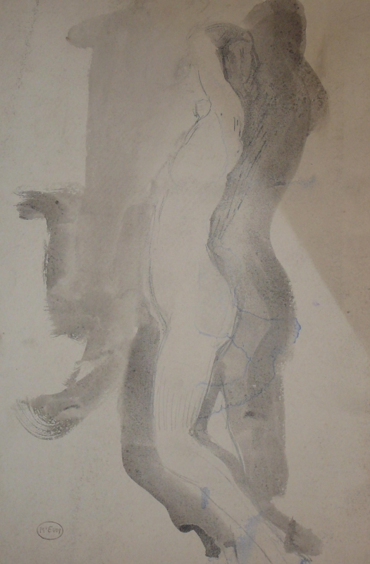 Watercolour and pen, nude standing. . . .1128